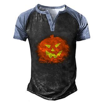 Halloween Pumpkin Jack O Lantern Splatter Graphic Design Printed Casual Daily Basic Men's Henley Shirt Raglan Sleeve 3D Print T-shirt - Thegiftio UK