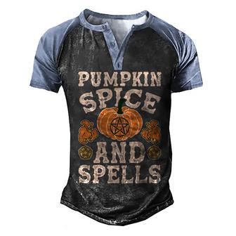 Halloween Pumpkin Spice And Spells Graphic Design Printed Casual Daily Basic Men's Henley Shirt Raglan Sleeve 3D Print T-shirt - Thegiftio UK