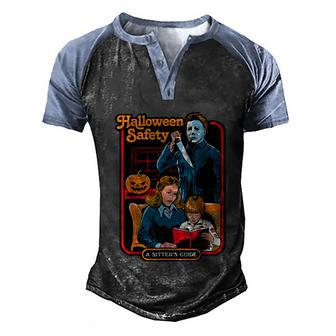 Halloween Safety Family Guide Graphic Design Printed Casual Daily Basic Men's Henley Shirt Raglan Sleeve 3D Print T-shirt - Thegiftio UK