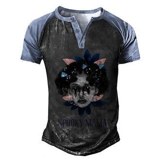 Halloween Spooky Mama Halloween Day Graphic Design Printed Casual Daily Basic Men's Henley Shirt Raglan Sleeve 3D Print T-shirt - Thegiftio UK