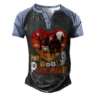 Halloween Spooky More Boos Please Heart Halloween Day Graphic Design Printed Casual Daily Basic Men's Henley Shirt Raglan Sleeve 3D Print T-shirt - Thegiftio UK