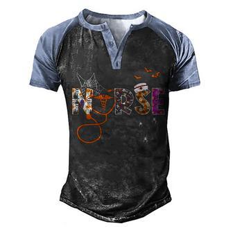 Halloween Spooky Nurse T Men's Henley Shirt Raglan Sleeve 3D Print T-shirt - Thegiftio UK