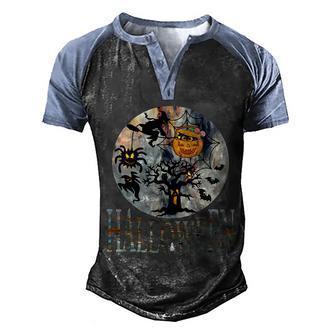 Halloween Spooky Pumpkin Halloween Day Graphic Design Printed Casual Daily Basic Men's Henley Shirt Raglan Sleeve 3D Print T-shirt - Thegiftio UK