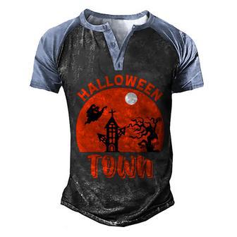 Halloween Town Graphic Design Printed Casual Daily Basic V2 Men's Henley Shirt Raglan Sleeve 3D Print T-shirt - Thegiftio UK