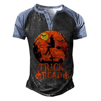 Halloween Trick Or Read 2021 Design V2 Men's Henley Shirt Raglan Sleeve 3D Print T-shirt - Thegiftio UK