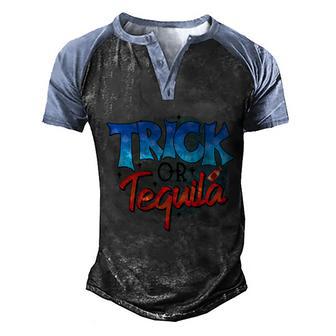 Halloween Trick Or Tequila Halloween Day Graphic Design Printed Casual Daily Basic Men's Henley Shirt Raglan Sleeve 3D Print T-shirt - Thegiftio UK