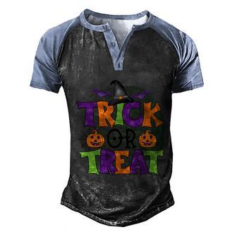 Halloween Trick Or Treat Pumpkin Halloween Day Graphic Design Printed Casual Daily Basic V2 Men's Henley Shirt Raglan Sleeve 3D Print T-shirt - Thegiftio UK