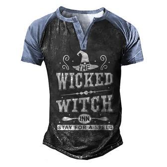 Halloween Wicked Witch Inn Stay For A Spell Halloween Day Graphic Design Printed Casual Daily Basic Men's Henley Shirt Raglan Sleeve 3D Print T-shirt - Thegiftio UK