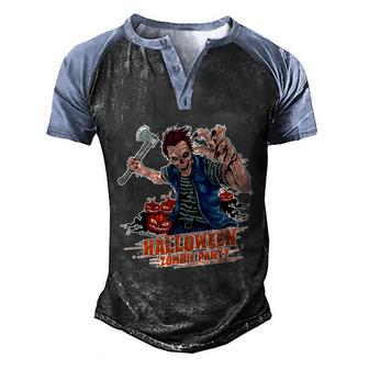 Halloween Zombie Party Pumpkin Patch Zombies Funny Graphic Design Printed Casual Daily Basic Men's Henley Shirt Raglan Sleeve 3D Print T-shirt - Thegiftio UK