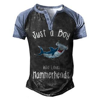 Hammerhead Shark Hammerhead Shark Men's Henley Shirt Raglan Sleeve 3D Print T-shirt - Thegiftio UK