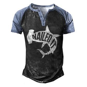 Hammerhead Shark Nailed It Shark Pun Men's Henley Shirt Raglan Sleeve 3D Print T-shirt - Thegiftio UK