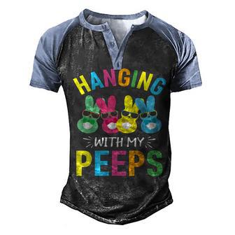 Hangin With My Peeps Cute Bunny Easter Day Gift Men's Henley Shirt Raglan Sleeve 3D Print T-shirt - Thegiftio UK