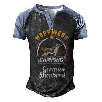 Happiness Camping German Shepherd Gift T Men's Henley Shirt Raglan Sleeve 3D Print T-shirt - Thegiftio UK