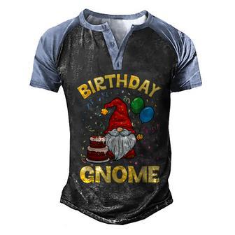 Happy Birthday Gnome Party Celebration Graphic Design Printed Casual Daily Basic Men's Henley Shirt Raglan Sleeve 3D Print T-shirt - Thegiftio UK