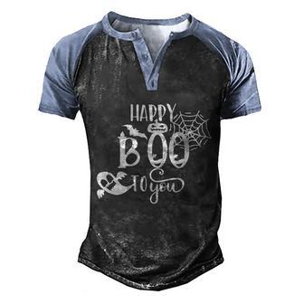 Happy Boo To You Funny Halloween Quote Graphic Design Printed Casual Daily Basic Men's Henley Shirt Raglan Sleeve 3D Print T-shirt - Thegiftio UK