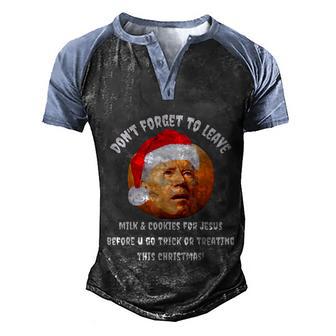 Happy Christmas Antijoe Biden Funny Halloween 2021 Pumpkin Graphic Design Printed Casual Daily Basic Men's Henley Shirt Raglan Sleeve 3D Print T-shirt - Thegiftio UK