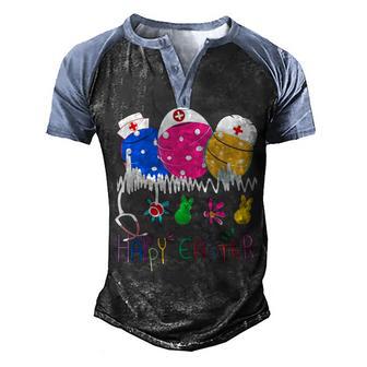 Happy Easter Shirt Bunny Egg Nurse Men's Henley Shirt Raglan Sleeve 3D Print T-shirt - Thegiftio UK