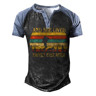 Happy Ever Camping T Men's Henley Shirt Raglan Sleeve 3D Print T-shirt - Thegiftio UK