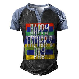 Happy Fathers Day Daddy For Dad Son Daughter Toddler Kids Men's Henley Shirt Raglan Sleeve 3D Print T-shirt - Thegiftio UK