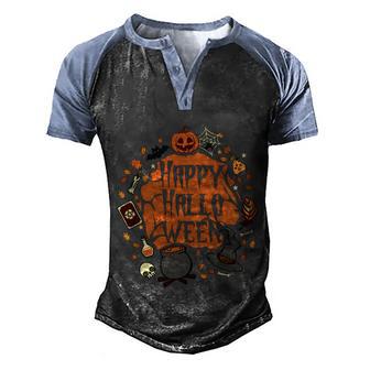 Happy Halloween Funny Halloween Quote Graphic Design Printed Casual Daily Basic V5 Men's Henley Shirt Raglan Sleeve 3D Print T-shirt - Thegiftio UK