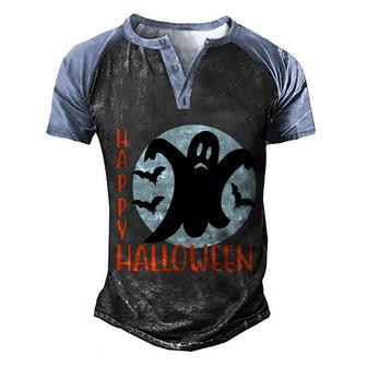 Happy Halloween Ghost Boo Halloween Quote Graphic Design Printed Casual Daily Basic Men's Henley Shirt Raglan Sleeve 3D Print T-shirt - Thegiftio UK
