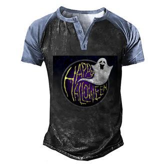 Happy Halloween Ghost Galaxy Graphic Design Printed Casual Daily Basic Men's Henley Shirt Raglan Sleeve 3D Print T-shirt - Thegiftio UK