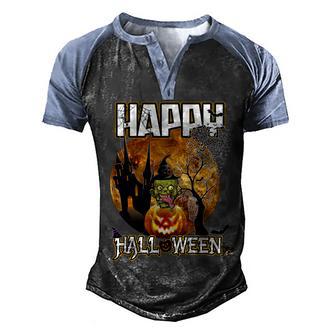 Happy Halloween Graphic Design Printed Casual Daily Basic V2 Men's Henley Shirt Raglan Sleeve 3D Print T-shirt - Thegiftio UK