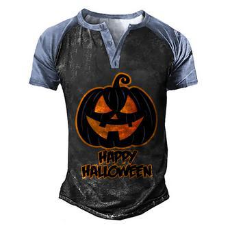 Happy Halloween Pumpkin Halloween Graphic Design Printed Casual Daily Basic Men's Henley Shirt Raglan Sleeve 3D Print T-shirt - Thegiftio UK