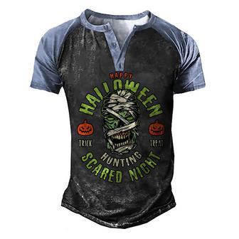 Happy Halloween Scared Night Mummy Graphic Design Printed Casual Daily Basic Men's Henley Shirt Raglan Sleeve 3D Print T-shirt - Thegiftio UK