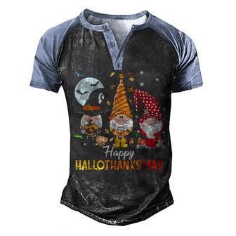 Happy Halloween Thanksgiving Christmas Funny T Men's Henley Shirt Raglan Sleeve 3D Print T-shirt - Thegiftio UK