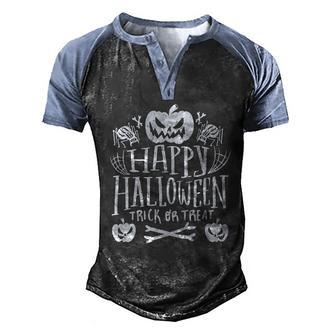 Happy Halloween Trick Or Treat Graphic Design Printed Casual Daily Basic Men's Henley Shirt Raglan Sleeve 3D Print T-shirt - Thegiftio UK