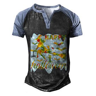 Happy Halloween Witch Halloween Quote Graphic Design Printed Casual Daily Basic V2 Men's Henley Shirt Raglan Sleeve 3D Print T-shirt - Thegiftio UK