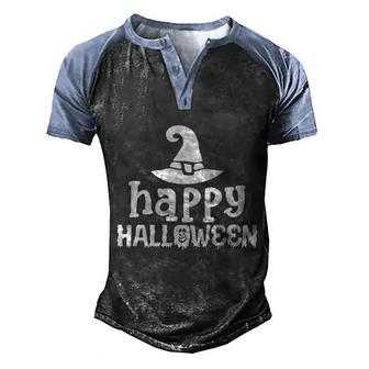 Happy Halloween Witch Hat Halloween Quote Graphic Design Printed Casual Daily Basic V3 Men's Henley Shirt Raglan Sleeve 3D Print T-shirt - Thegiftio UK
