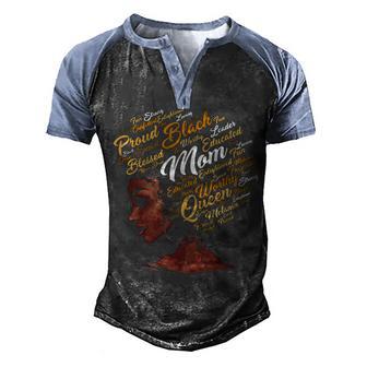 Happy Mother’S Day Black Mom Queen Afro African Woman Men's Henley Shirt Raglan Sleeve 3D Print T-shirt - Thegiftio UK