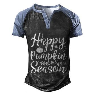 Happy Pumpkin Spice Season Halloween Quote Graphic Design Printed Casual Daily Basic Men's Henley Shirt Raglan Sleeve 3D Print T-shirt - Thegiftio UK