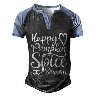 Happy Pumpkin Spice Season Halloween Quote Graphic Design Printed Casual Daily Basic V2 Men's Henley Shirt Raglan Sleeve 3D Print T-shirt - Thegiftio UK
