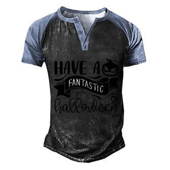 Have Fantastic Halloween Pumpkin Halloween Quote Graphic Design Printed Casual Daily Basic Men's Henley Shirt Raglan Sleeve 3D Print T-shirt - Thegiftio UK