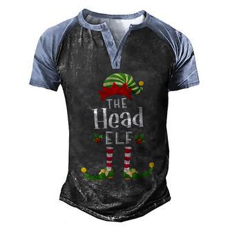 Head Christmas Party Elf Matching Family Group Graphic Design Printed Casual Daily Basic Men's Henley Shirt Raglan Sleeve 3D Print T-shirt - Thegiftio UK