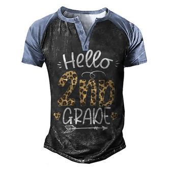 Hello 2Nd Grade Leopard Teacher Students Back To School Girl V2 Men's Henley Shirt Raglan Sleeve 3D Print T-shirt - Thegiftio UK