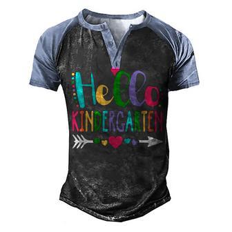Hello Kindergarten Heart Teacher Student Back To School Men's Henley Shirt Raglan Sleeve 3D Print T-shirt - Thegiftio UK
