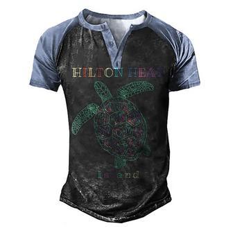 Hilton Head Island Sc Sea Turtle V2 Men's Henley Shirt Raglan Sleeve 3D Print T-shirt - Thegiftio UK