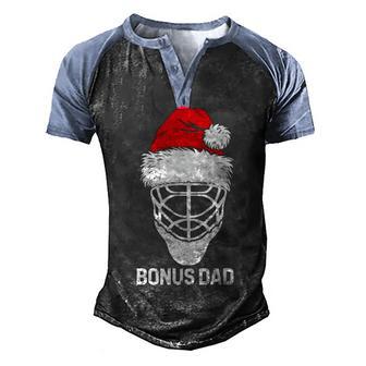 Hockey Bonus Dad Santa Christmas Family Xmas Gifts Men's Henley Shirt Raglan Sleeve 3D Print T-shirt - Thegiftio UK