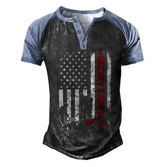 Hockey Daddy American Flag Father Gift Men's Henley Shirt Raglan Sleeve 3D Print T-shirt - Thegiftio UK