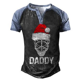 Hockey Daddy Santa Christmas Family Xmas Gifts Men's Henley Shirt Raglan Sleeve 3D Print T-shirt - Thegiftio UK