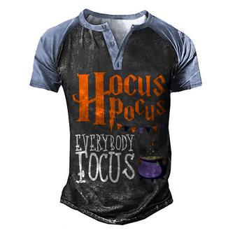 Hocus Pocus Everybody Focus Funny Witch Graphic Design Printed Casual Daily Basic Men's Henley Shirt Raglan Sleeve 3D Print T-shirt - Thegiftio UK