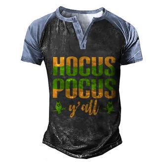 Hocus Pocus Y All Funny Halloween Quote Graphic Design Printed Casual Daily Basic Men's Henley Shirt Raglan Sleeve 3D Print T-shirt - Thegiftio UK
