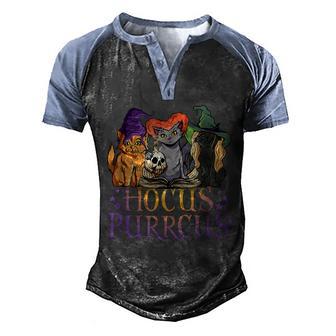 Hocus Purrcus Halloween Witch Cats Funny Parody Graphic Design Printed Casual Daily Basic Men's Henley Shirt Raglan Sleeve 3D Print T-shirt - Thegiftio UK