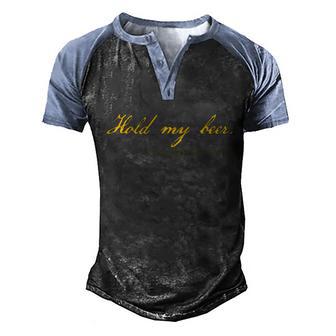 Hold My Beer Graphic Design Printed Casual Daily Basic V2 Men's Henley Shirt Raglan Sleeve 3D Print T-shirt - Thegiftio UK