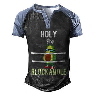 Holy Blockamole Funny Volleyball Block Avocado V2 Men's Henley Shirt Raglan Sleeve 3D Print T-shirt - Thegiftio UK