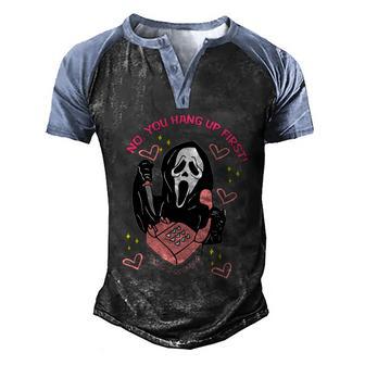 Horror Characters Ghost Face Graphic No You Hang Up Men's Henley Shirt Raglan Sleeve 3D Print T-shirt - Thegiftio UK